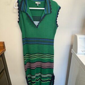 Conditions Apply Anthropologie Maxi Knit Sleeveless stripe Dress Green/Blue M